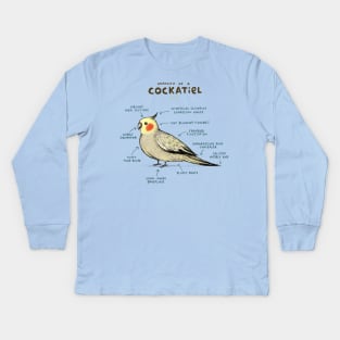 Anatomy of a Cockatiel Kids Long Sleeve T-Shirt